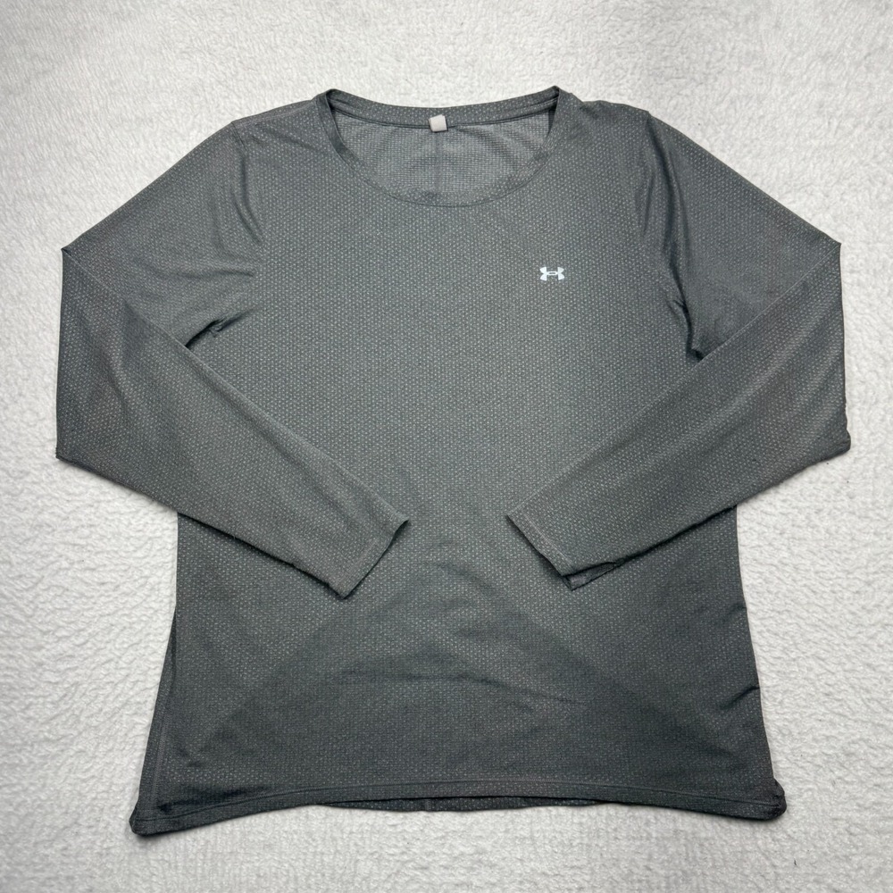 Under Armour Heatgear Gray Long Sleeve Athletic Shirt Threadborne Men's Size XXL